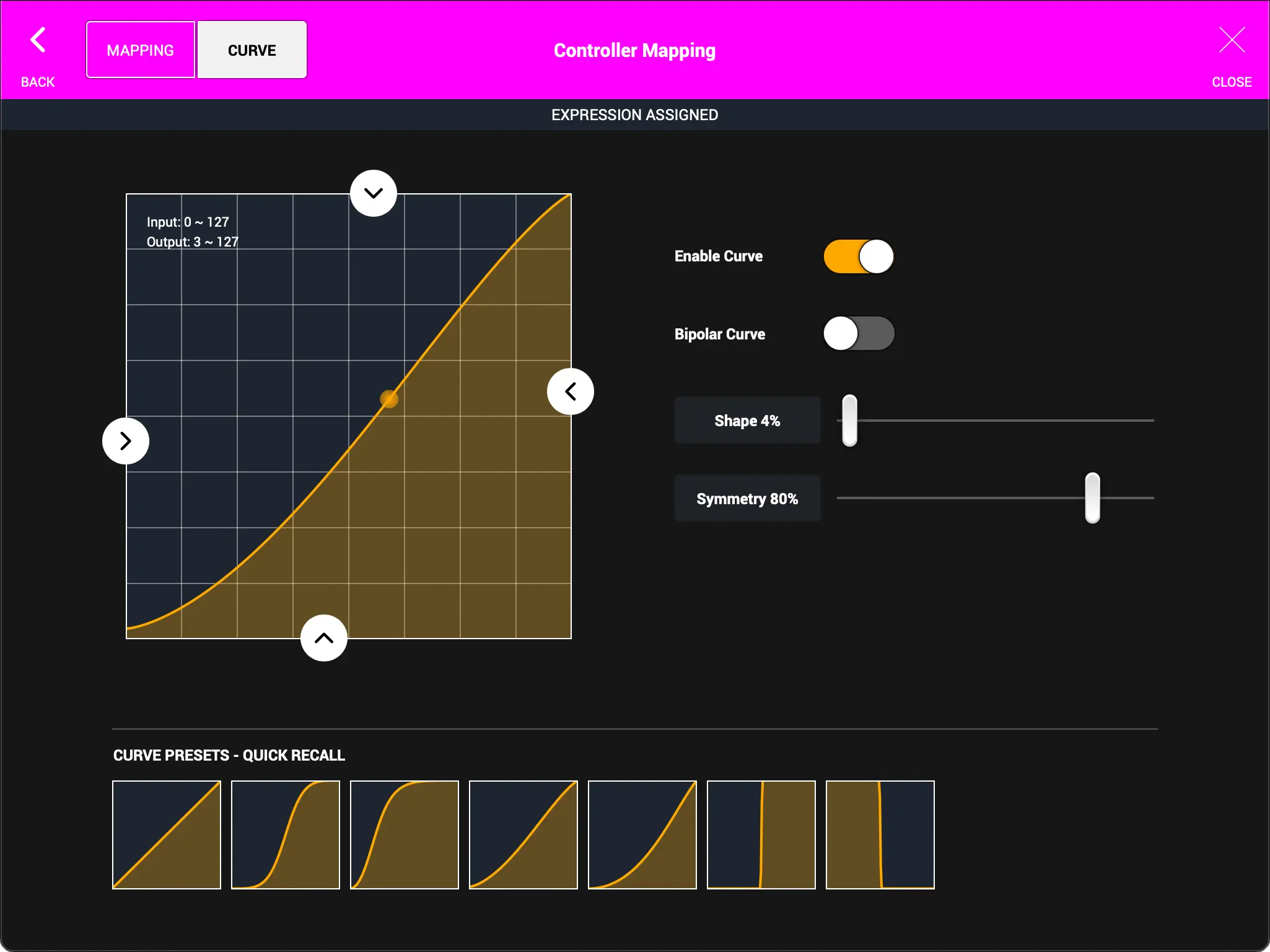 MIDI Mapping - Curve
